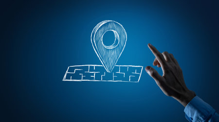 hand clicks on the geolocation icon on the map
