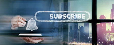 subscribe button for social media symbol. subscribe to the video channel, blog.
