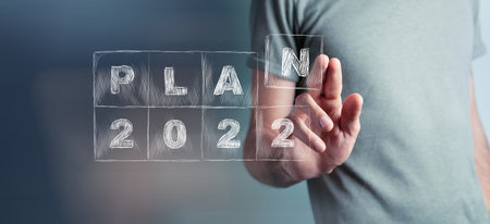 plans in 2022 to set up and implementの写真素材