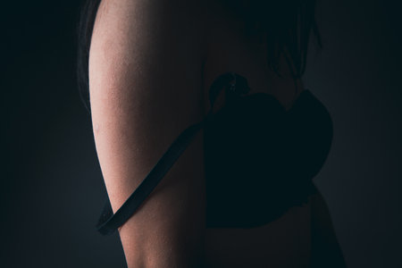 woman sexy posing in lingerieの写真素材