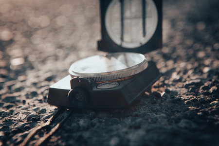 metal compass close-up.