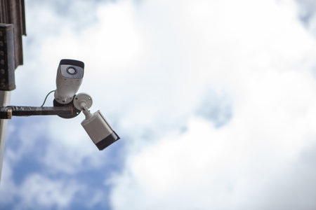 security cameras on the wall