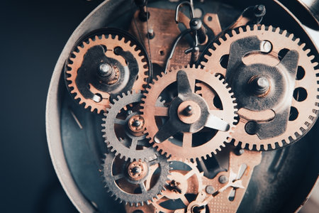 small gear mechanism in close-up