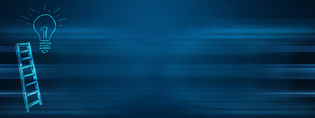 Creativity for business idea, thinking and brainstorming for new idea or opportunity, career path or goal achievementの写真素材