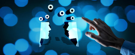 Concept of brainstorming, sharing knowledge of each other