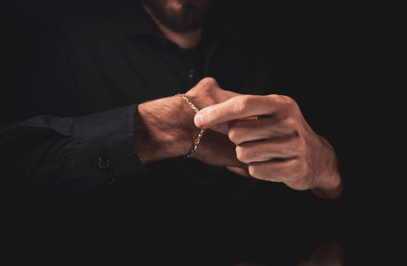 Man with an expensive braceletの写真素材