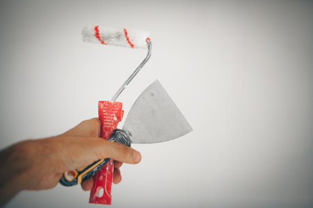 home renovation paints the walls.