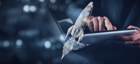 concept of fast business success.の写真素材