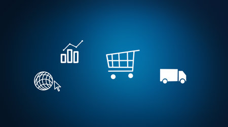 online shopping and safe shippingの写真素材