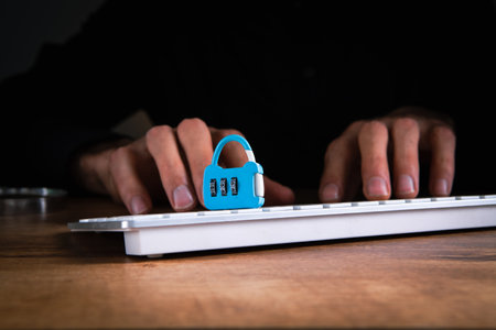 Internet and computer security concept.
