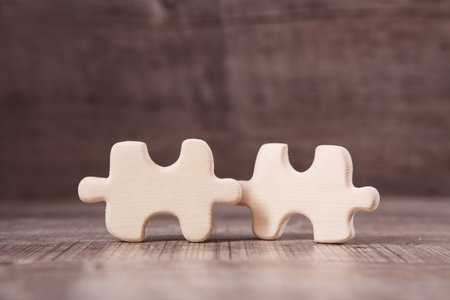 White puzzle pieces on the table