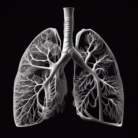 Respiratory system, lungs of smoking people. generative aiの素材