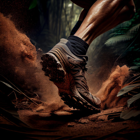 man running in the forest generative aiの素材