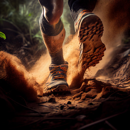 man running in the forest generative aiの素材