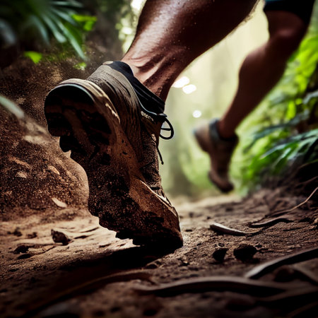 man running in the forest generative aiの素材