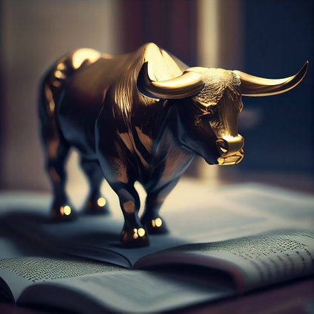 Stock market, gold bull market trading concept, generative aiの素材