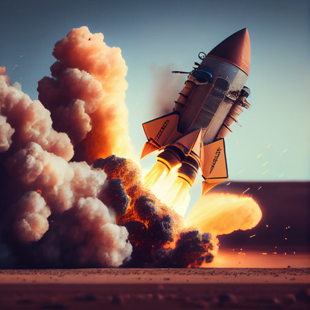 business growth rocket illustration, generative aiの素材