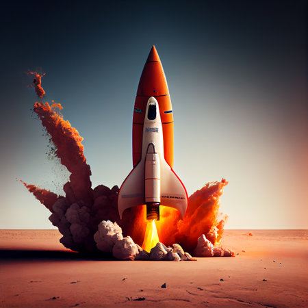 business growth rocket illustration, generative aiの素材
