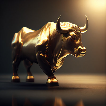 Stock market, gold bull market trading concept, generative aiの素材