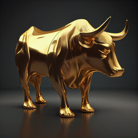 Stock market, gold bull market trading concept, generative aiの素材