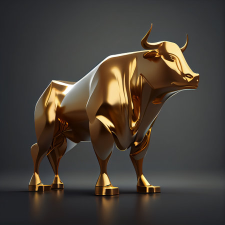 Stock market, gold bull market trading concept, generative aiの素材