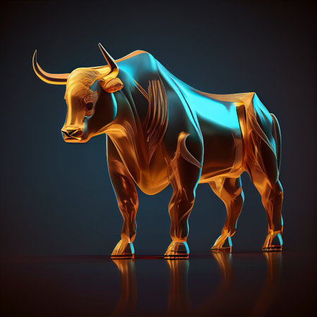 Stock market, gold bull market trading concept, generative aiの素材