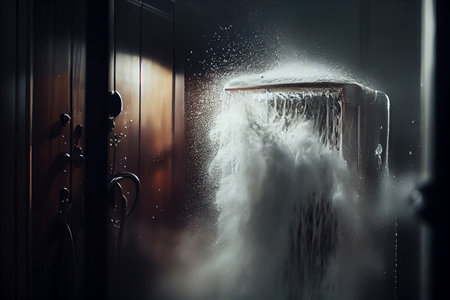shower with flowing water and steam.generative aiの素材