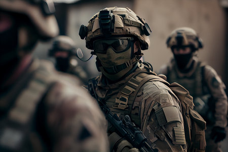 modern warfare soldiers moving forward ,generative aiの素材