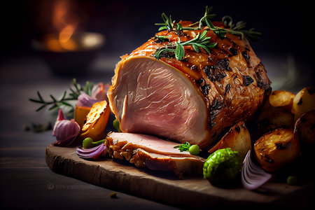 Traditional Roast Pork.generative aiの素材