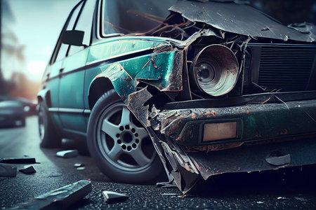 car accident .3d generative aiの素材