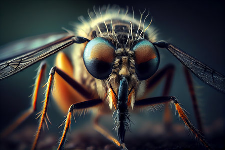 An extremely sharp and detailed portrait of mosquito macro.generative aiの素材