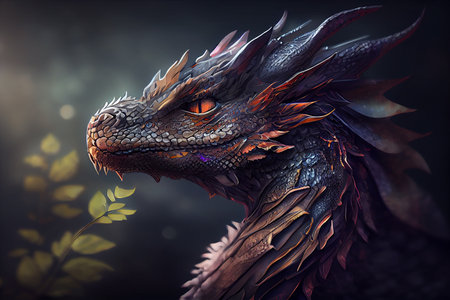 Awesome portrait of a dragon. generative aiの素材