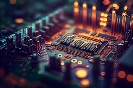 Electronic Circuit Board Background.generative aiの素材
