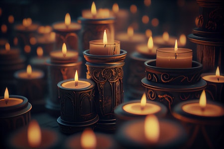 thousands of candles. generative aiの素材