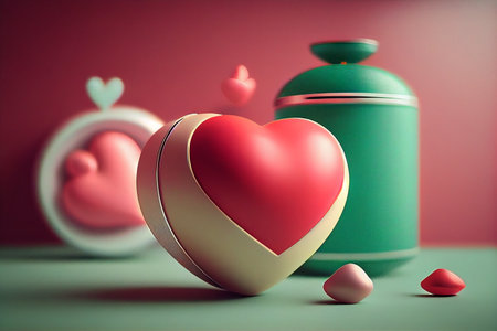 Minimalism St. Valentine's Day style concept.generative aiの素材