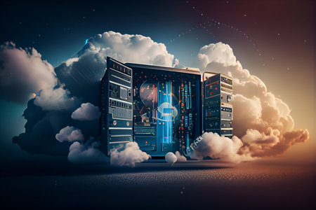 Data center and cloud computing concept. generative aiの素材