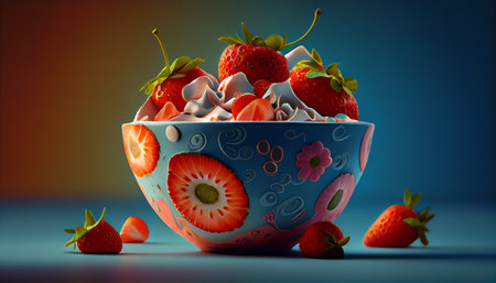 Mountain stream at sunset in the woods. generative aiの素材