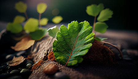 Fern plant growing on the ground. generative aiの素材