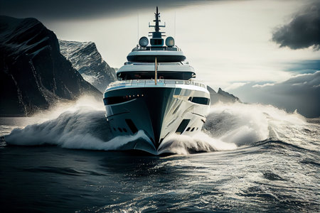 yacht at sea. generative aiの素材