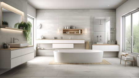 Bathroom interior design.generative aiの素材