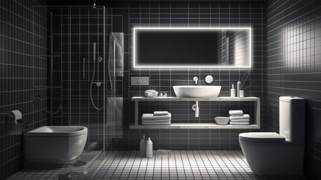 Bathroom interior design.generative aiの素材