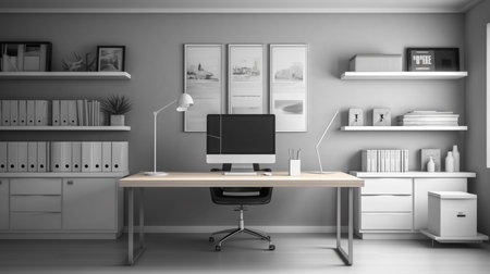 Modern coworking office interior. generative aiの素材