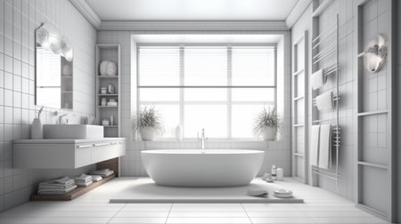 Bathroom interior design.generative aiの素材