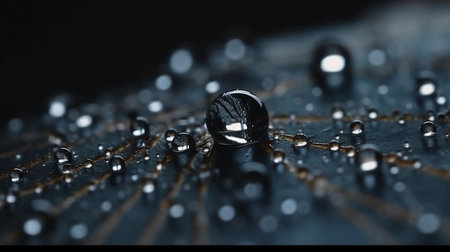 spider web with dew drops in the morning, shallow depth of field.generative aiの素材