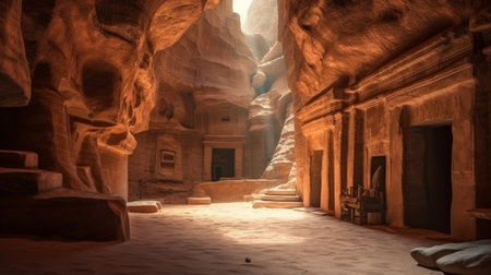 Petra is one of the New Seven Wonders of the World..generative aiの素材