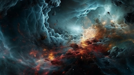 A colorful galaxy wallpaper with a nebula and stars in the background.generative aiの素材