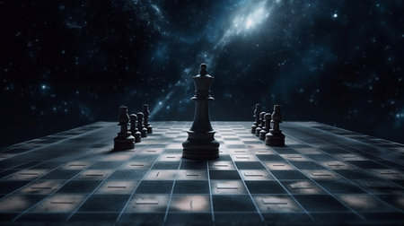 Chess board game concept of business ideas and competition and strategy ideas concep.generative aiの素材