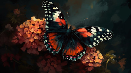 Butterfly on a flower. Butterfly on a flower. Butterfly on a flower.generative aiの素材