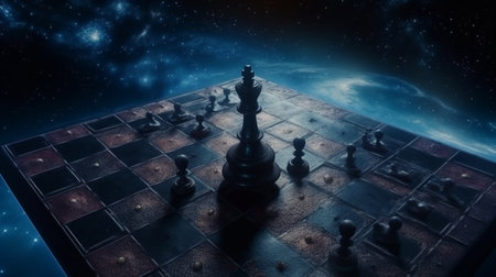 Chess board game concept of business ideas and competition and strategy ideas concep.generative aiの素材