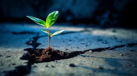 Green seedling illustrating concept of new life and eco-friendly living.generative aiの素材